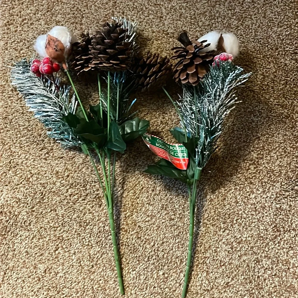 2 Christmas Cotton Bouquets